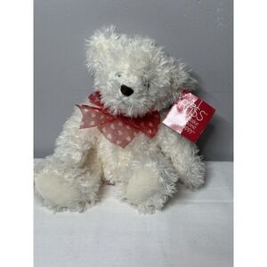 RUSS "Willow" Teddy‎ Bear White Fuzzy Bear With Bow Original Tags